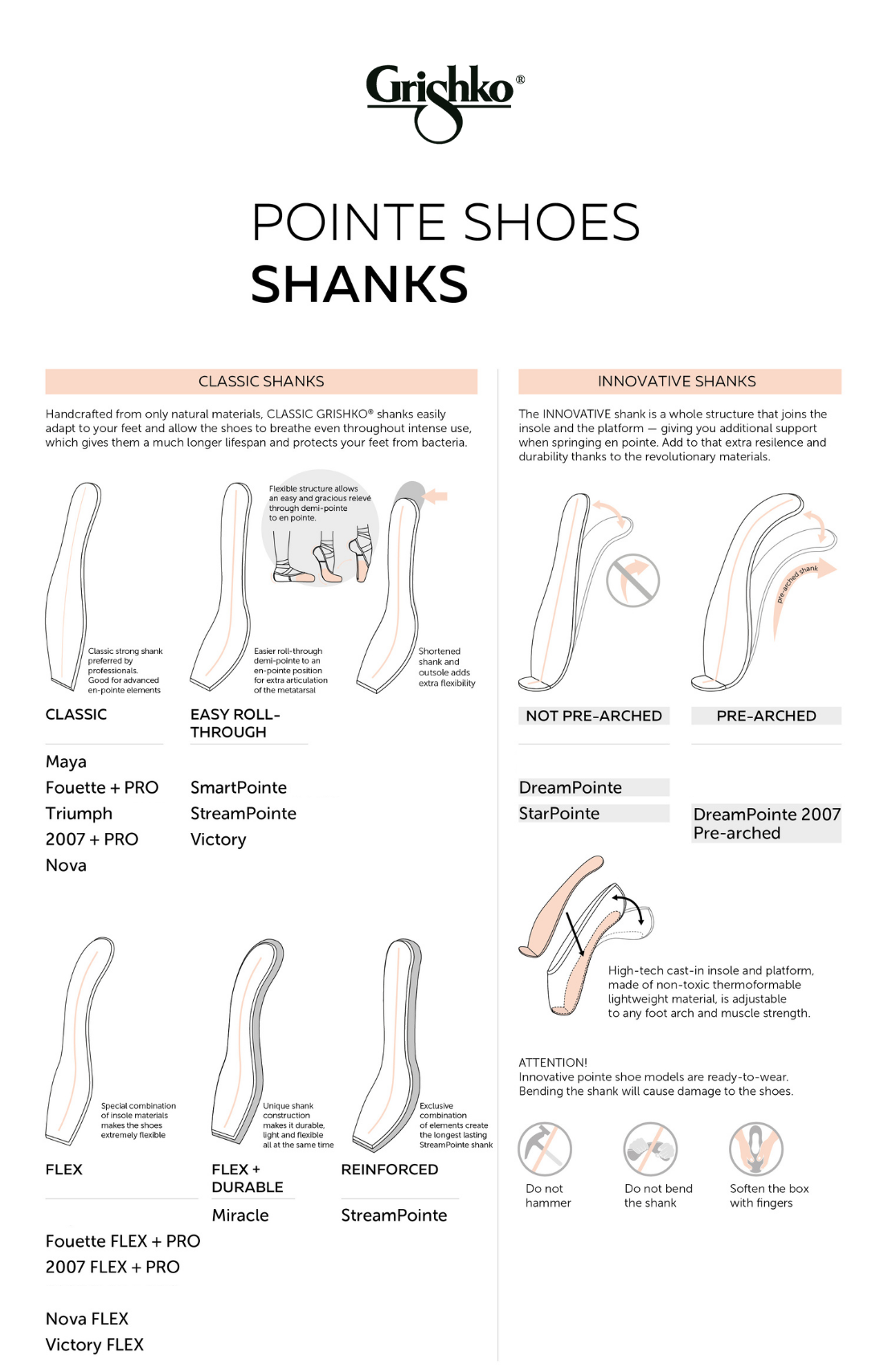 Pointe Shoes - Shanks